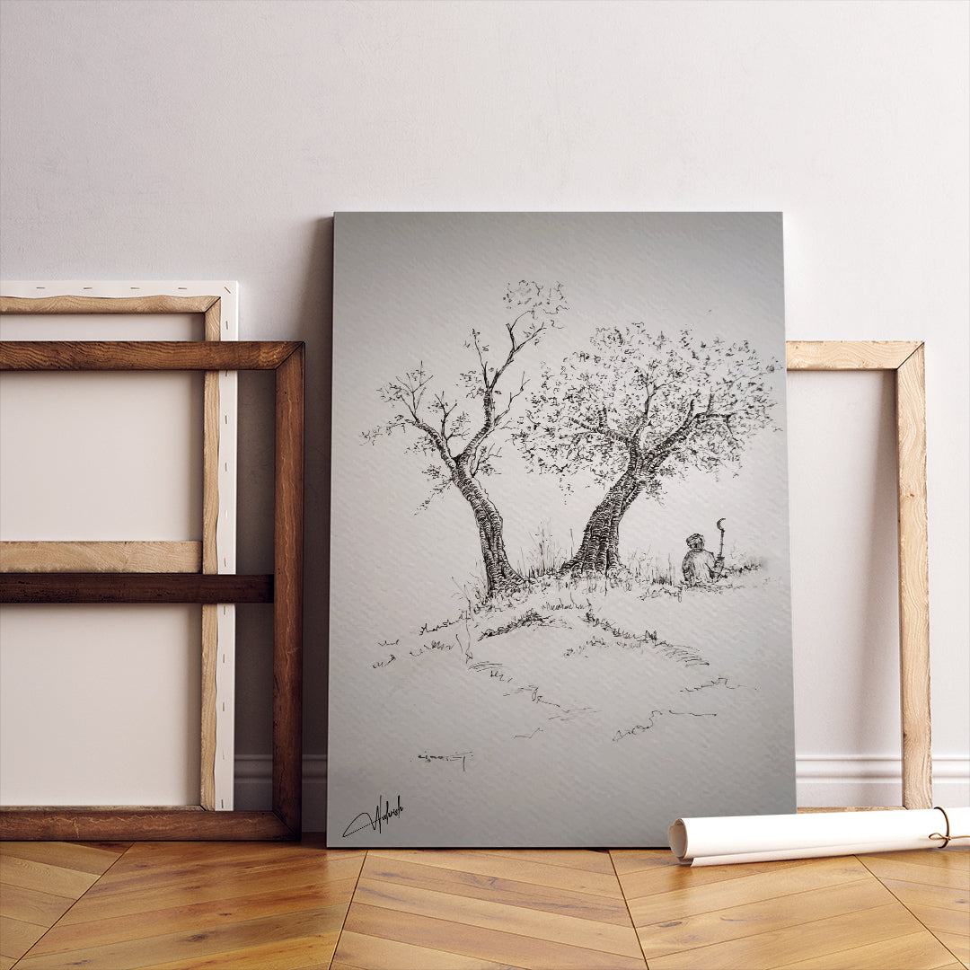 Beneath the Trees – Hand-Sketched Nature Wall Art